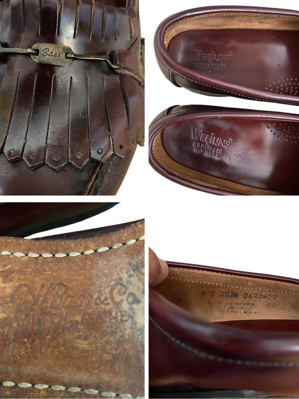 Flash Sale G.H Bass Weejuns Burgundy Leather Kiltie Horsebit Loafers 8 Preppy - Picture 13 of 14